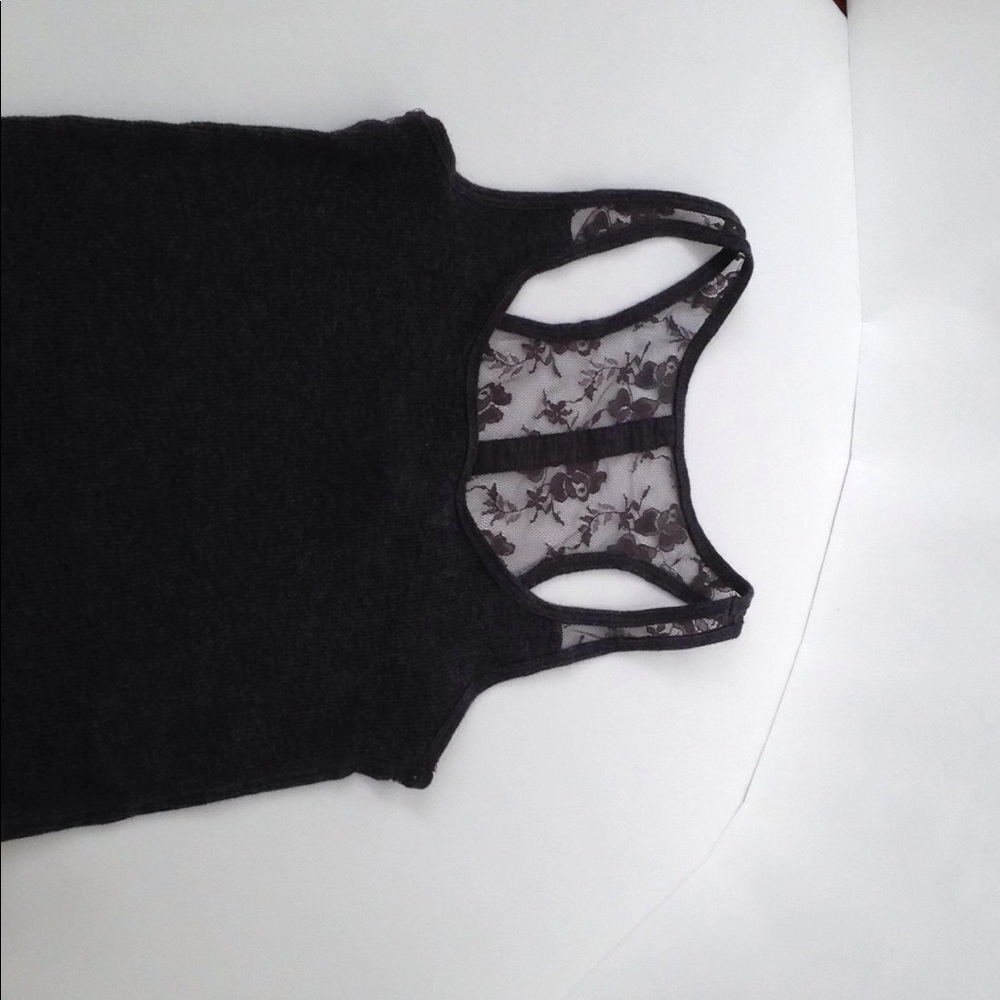 American Eagle lace top tank top gray